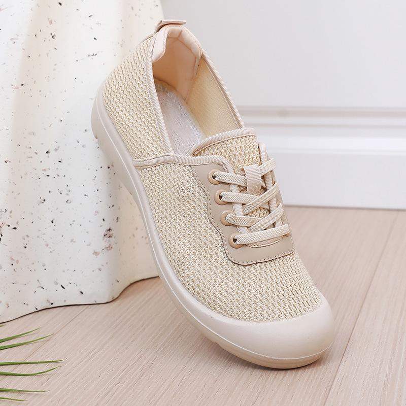 Shoes women's spring and autumn new soft-soled one-pedal lazy breathable mesh single shoes non-slip walking women's shoes shos