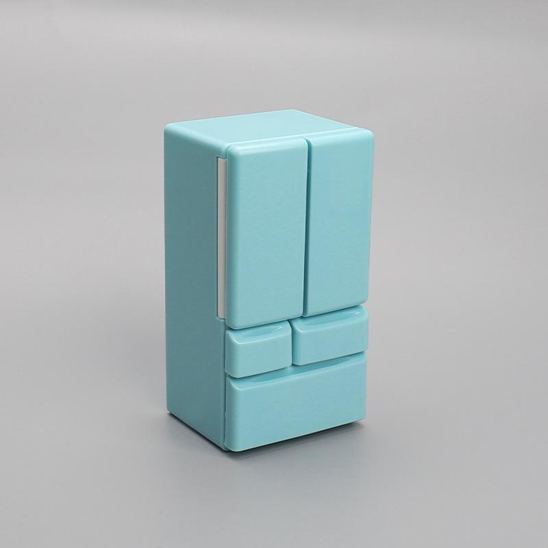 Miniature 1:12 Dollhouse Double Door Refrigerator for Children s Pretend Play Kitchen Scene.