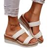 Large Size Slope Heel Cool Slippers for Women's Outer Wear Summer New Round Head Hemp Rope Woven Word with Casual Thick-soled Slippers