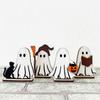 Halloween Ghost Ornaments Wooden Ghost Decorations Spooky Wooden Ghost Halloween Decorations for Table Office Desk