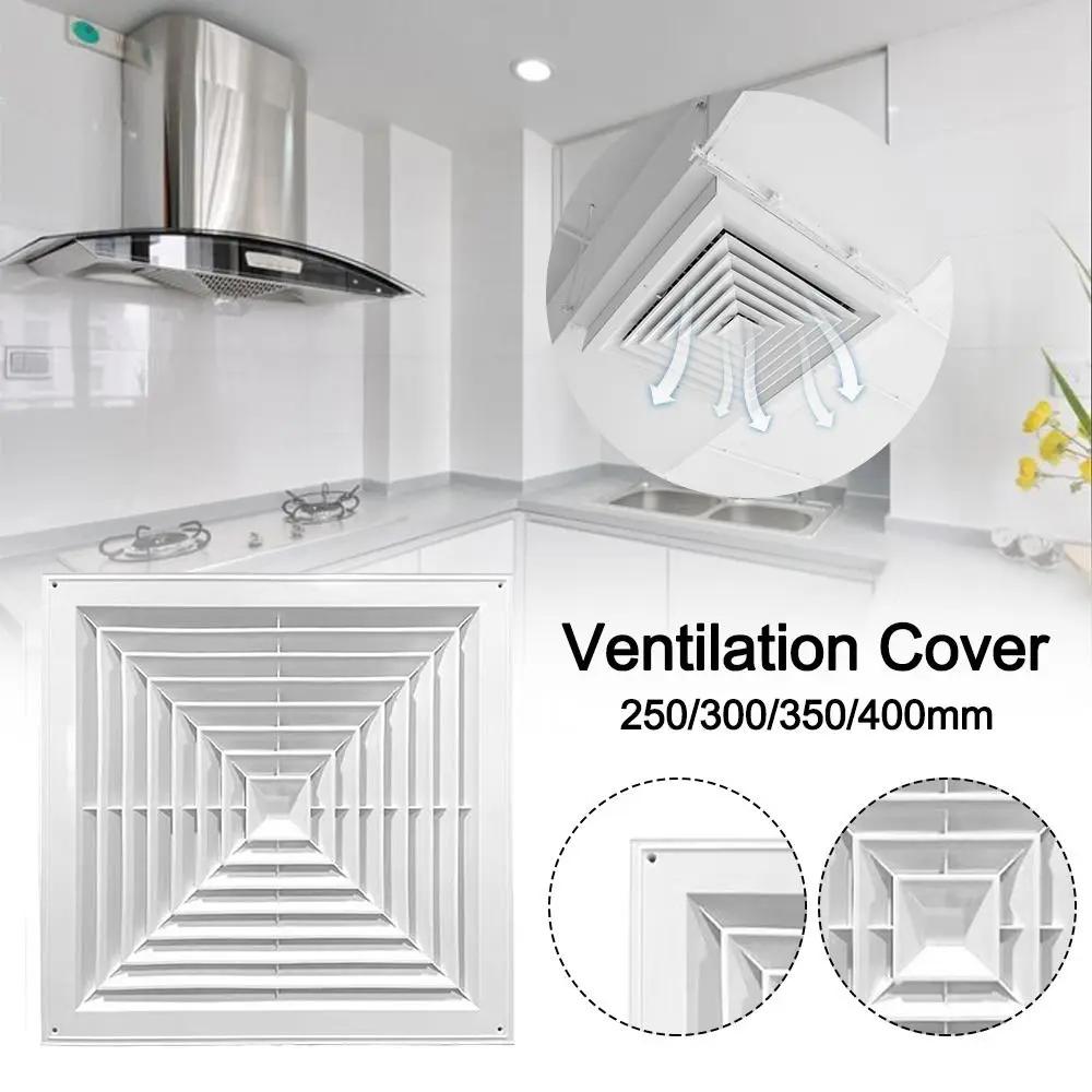 New Plastic Air Vent Grille White Square Ventilation Cover With Flaps Silent Operation Duct Heating Vents Ceiling Mount