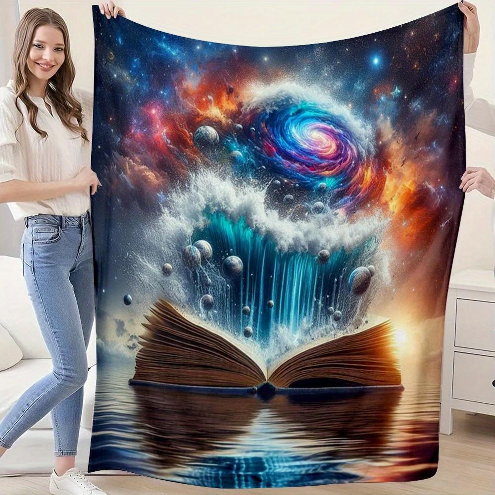Dragon and cosmic design patterns Flannel printed blanket suitable for all seasons suitable for living room office sofa travel 75x100cm