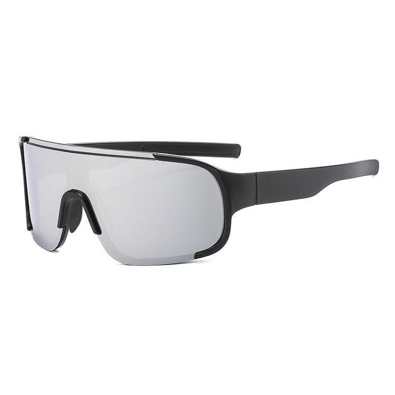 European and American Outdoor Sports Cycling Silver Glasses, Mountaineering Night Riding Sunglasses, Integrated Protective Windproof Goggles,