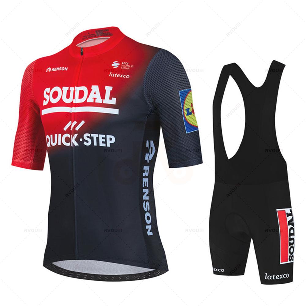 

Комплект летней велосипедной формы Soudal Quick Step Team, дышащая мужская одежда для МТБ, велоформа, костюм S