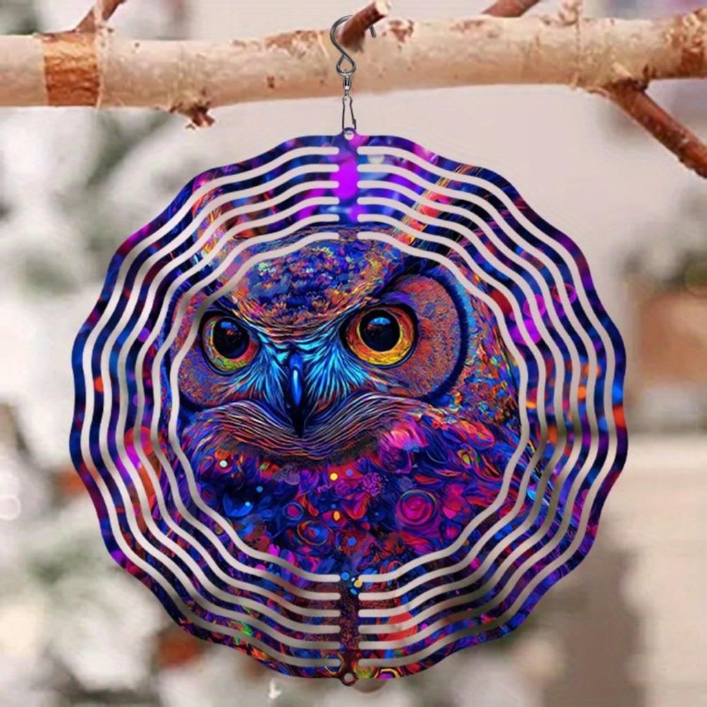 Lebhafter bunter Metall-Windspinner für Outdoor-Garten-Terrassen-Dekor Keine Batterie erforderlich Hängende Kunst Hofornament Skulptur