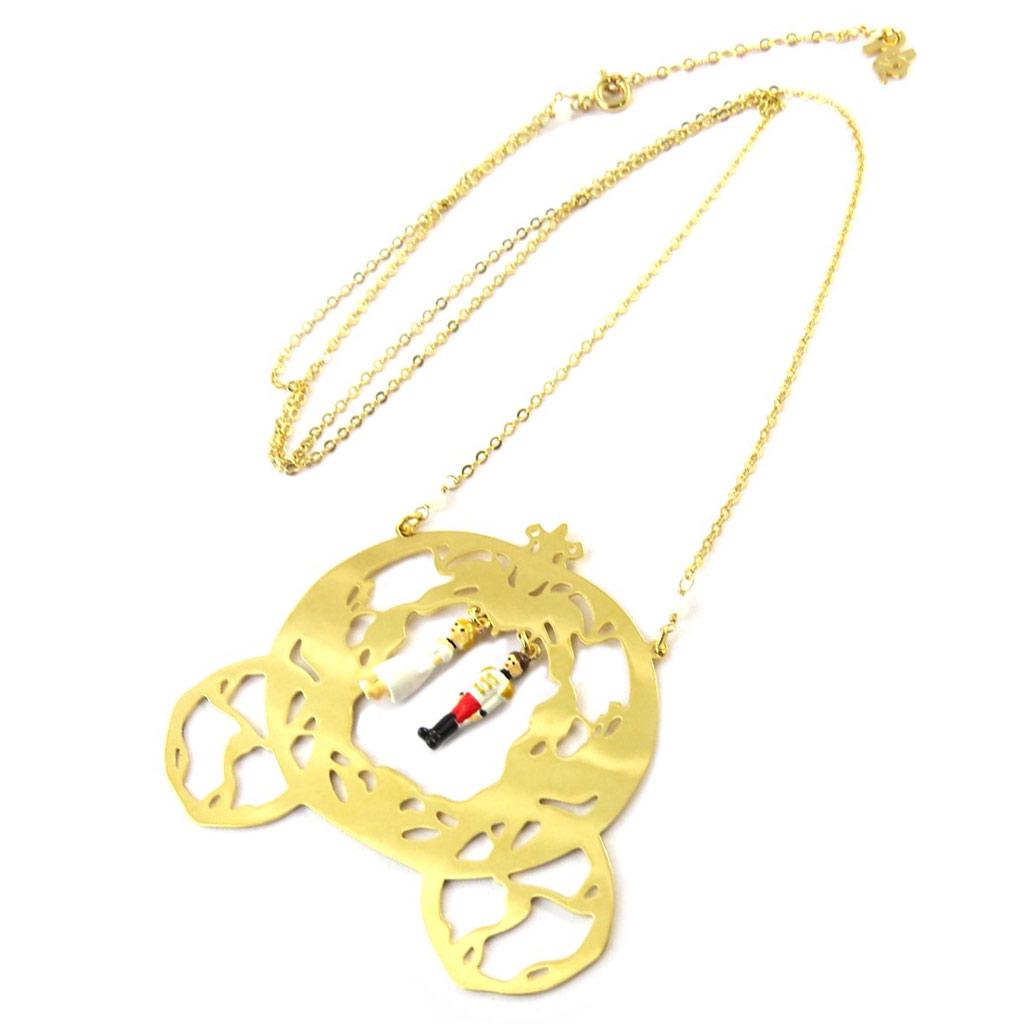 Les Trésors De Lily [P2030] - Handmade Necklace/long Necklace 'Monde Merveilleux' (Once Upon a Time) Multi-colored Gold