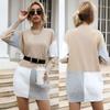 Women's Crew Neck Sweater, Color-Block for Fall and Winter