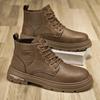 Men's shoes autumn and winter high-top Martin boots 2025 new men's British low-top casual leather shoes retro tooling shoes