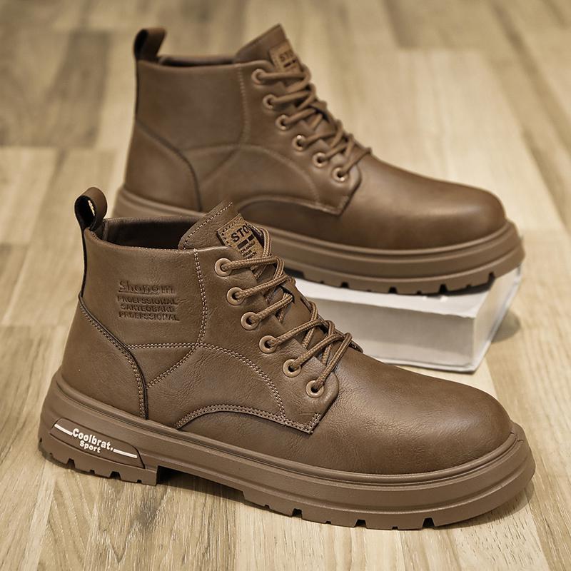 Men's shoes autumn and winter high-top Martin boots 2025 new men's British low-top casual leather shoes retro tooling shoes