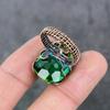 Bi-Color Tourmaline Handmade Copper Wire Wrap Jewelry Ring Size 8 B6J19