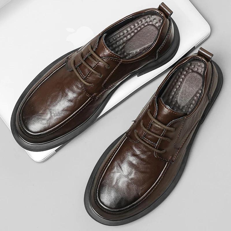 Fashion Leather Men Oxford Shoes Brown Black Mens Dress Shoes New Fashion Office Mens Shoes Business Oxfords Casual Formal Footwear Male