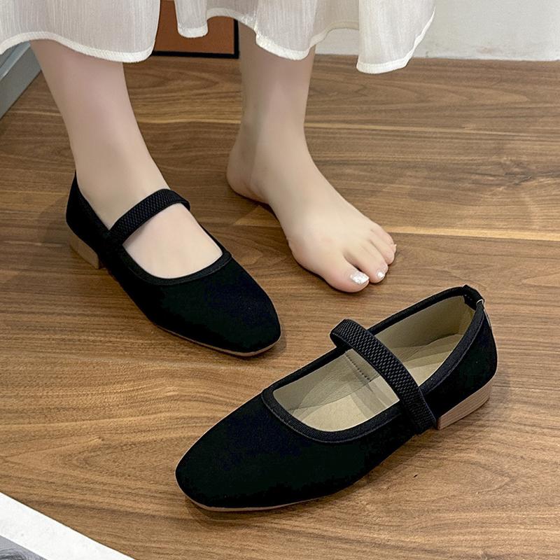 Chaussures Plates pour Femmes Été Décontracté Peu Profond Nouvelles Chaussures à Bout Carré Marque de Créateur Marche Élégante Robe Confortable Féminine Zapatos Mujer