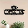 Laser Cut Iron Metal Wall Art Sign Coffee Cup Bean Design Minimalist Black Home Decor Office Cafe Kitchen Hanging Gift