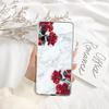 Red Rose Marble Transparent Phone Case for Samsung Galaxy A04 A04S A14 A23 A34 A54 M23 M33 M52 M53