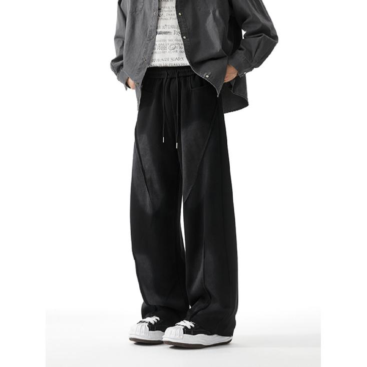 American-Style Heavy Washed Casual Pants Men's Spring and Autumn Cleanfit Design Sweatpants Loose All-Matching Draped Pants