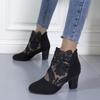 Fashion Sexy Women's High Heels Shoes Fashion Black Women Boots Lace Peep Toe Sandals Mesh Breathable Platform Shoes Female Plus Size 43