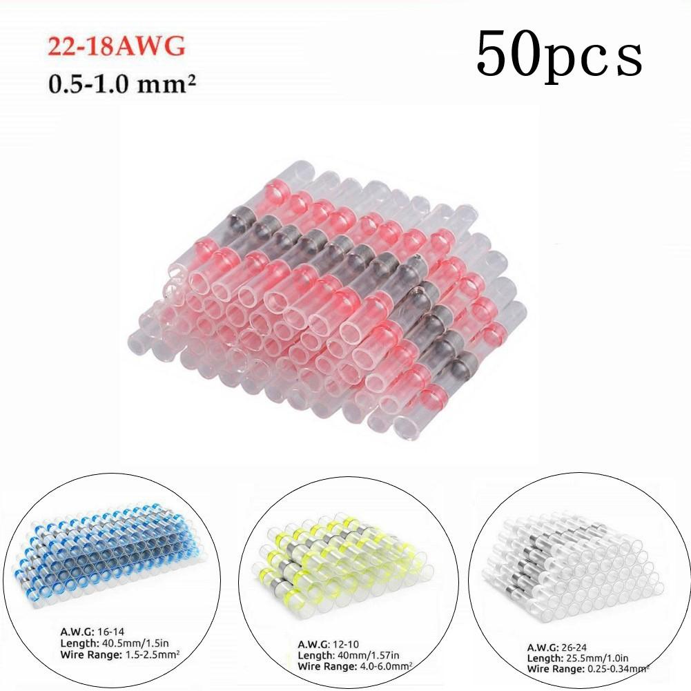 

Professional Grade Insulated Connections 50Pcs Soldered Sleeve Connectors білий