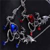 Gothic Heart-Shaped Zircon Dragon Pendant Couple Necklace Creative Metal Personality Couple Party Jewelry Accessories