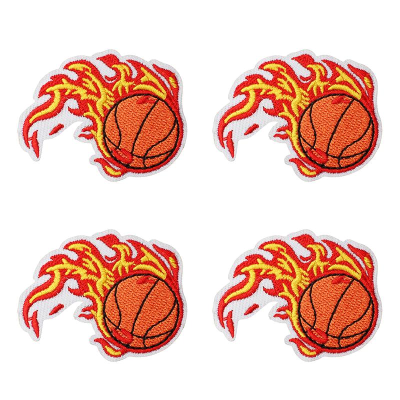 10pcs Wholesale Sports Theme Embroidered Patches On Clothes Jackets Cartoon Basketball Decoration Iron On Patches For Clothing 