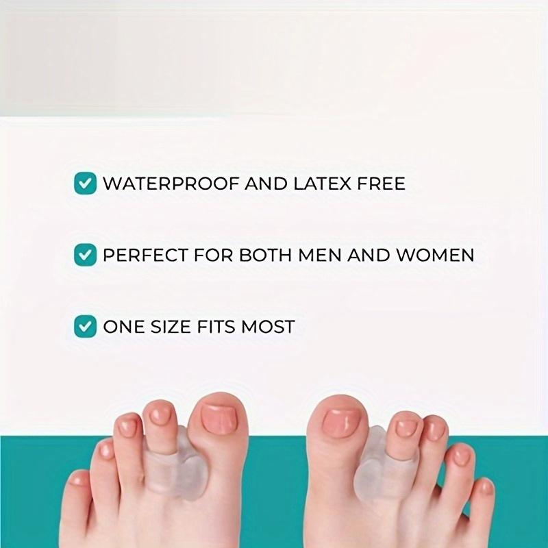 1 Pair Gel Toe Separators for Foot Comfort & Support Waterproof Spacers for Big Toe & Hammer Toe - Ergonomic Design, One Size Fits Most