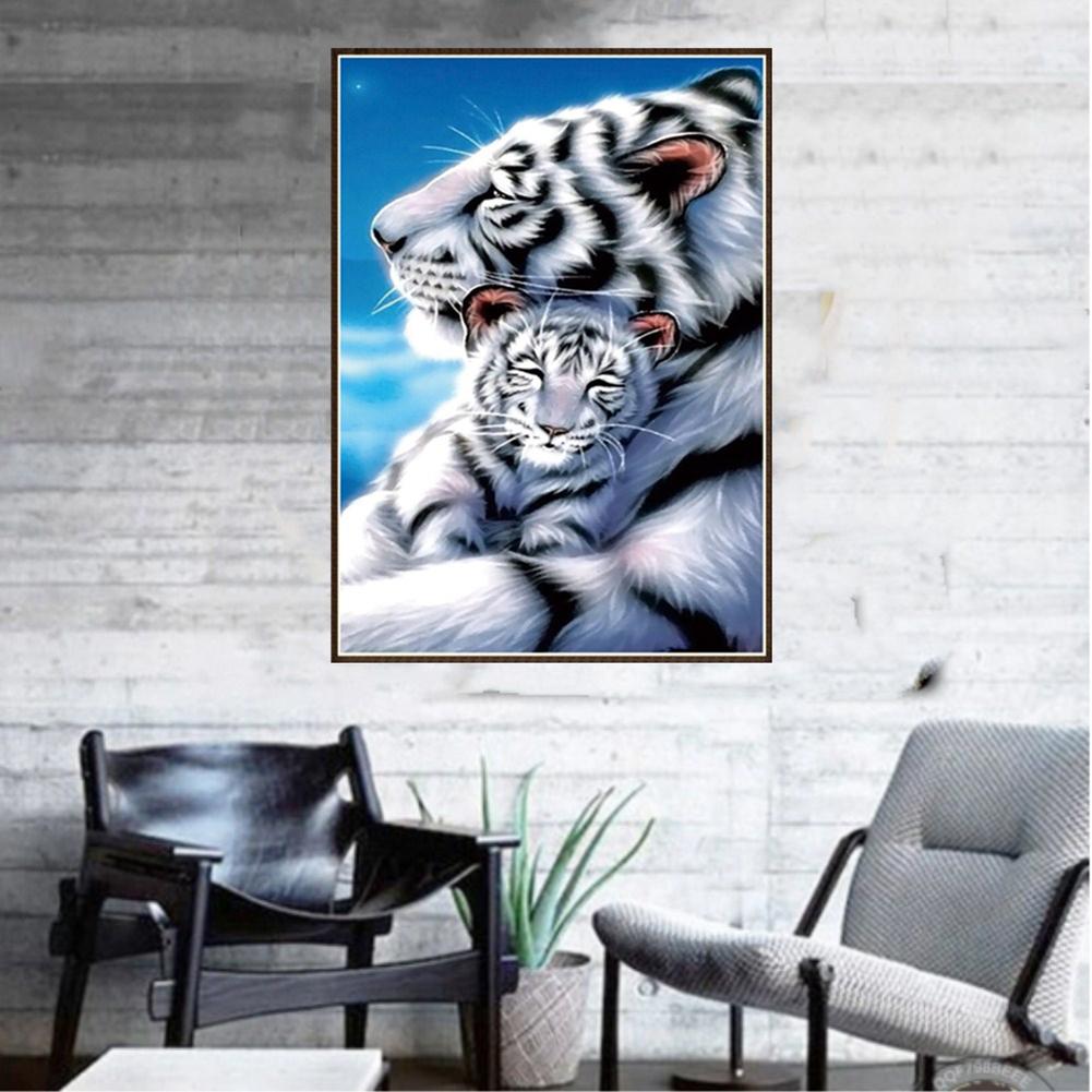 Tiger 5D Rhinestone Painting DIY Rhinestone Embroidery Painting Cross Stitch Kit Wall Decor