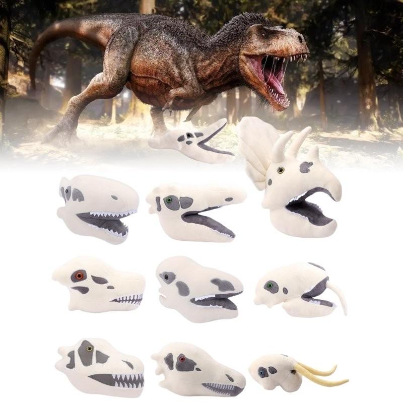 Plyšová lebka Triceratopse Fuzzy Fossils Útulný polštářek ve tvaru hlavy dinosaura Pro děti a sběratele