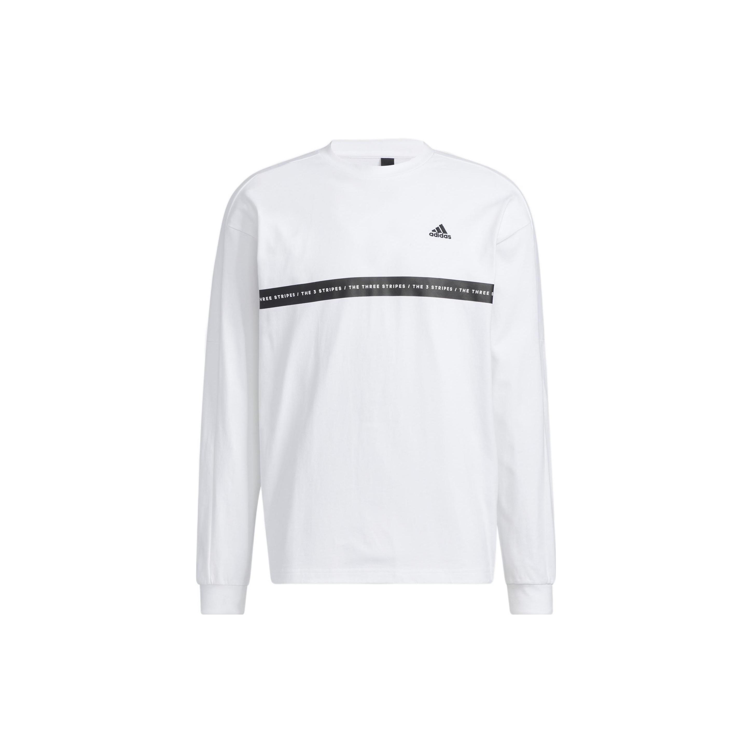 

Adidas Alphabetic Print Round Neck Long Sleeve Sweatshirt Soft Comfort Casual Daily Versatile Unisex Top White IA9452 XXL