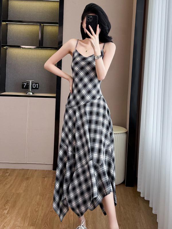 

Retro High-Waisted Suspender Dress - Spring/Summer Vacation Style Extra Large (XL)