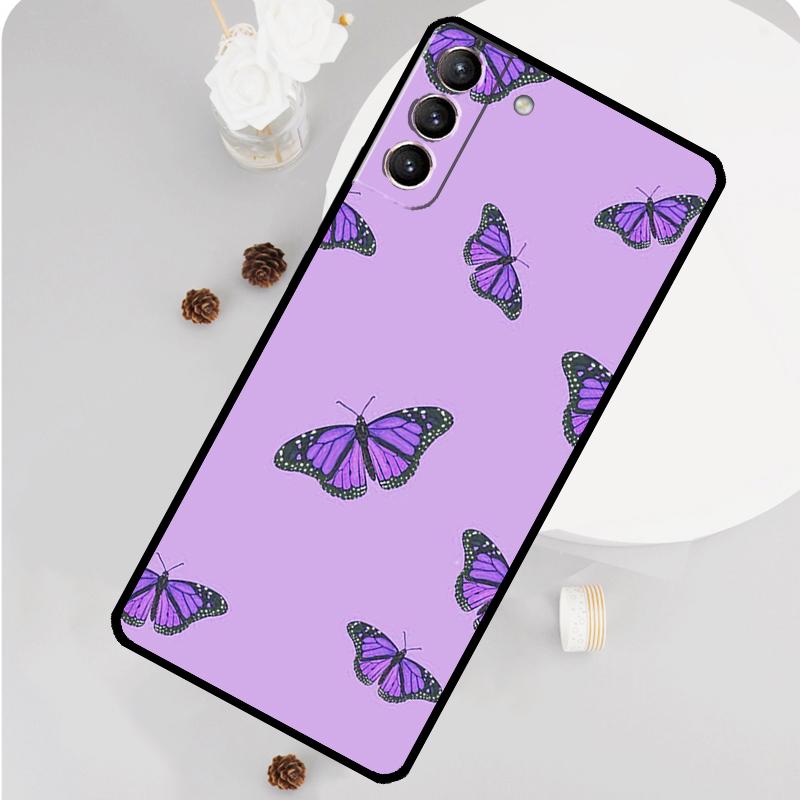 Purple Aesthetic Phone Case For Samsung Galaxy S25 S26 Ultra S20 S21 S22 S23 S24 S10 Plus S25 FE Funda Cover