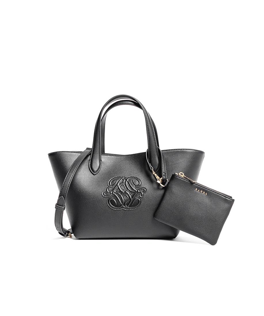 Monogram Embossed Tote Bag with Pouch FB37223 BLACK 2-Way чёрный