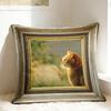 Pillow Case Cute Caroon Cat Portrait Photo Frame Art Comfy Pillow Cover For Living Room Chair Cute Funny Pillowcases