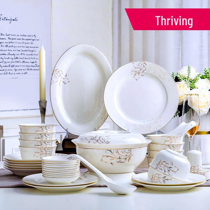 Jingdezhen European Style Ceramic Dinnerware Set 56-Piece Set