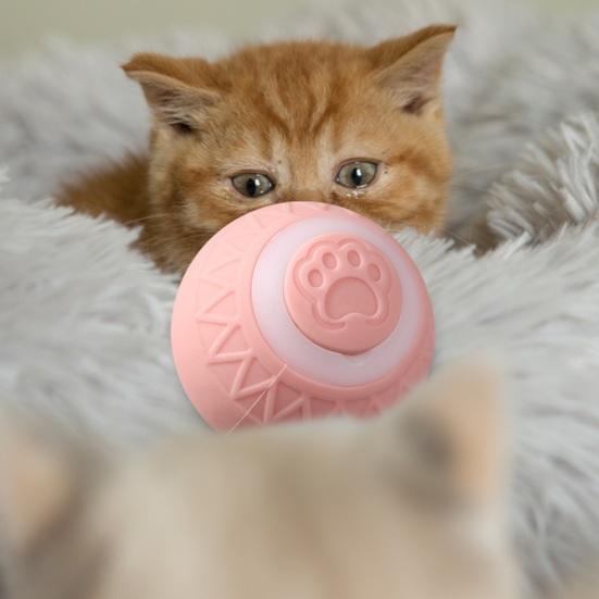 Interactive Cat Rolling Ball Toy Motion Activated Automatic Moving Smart Ball USB Rechargeable Pet Bouncing Ball for Small/Medium/Large Cats Dogs