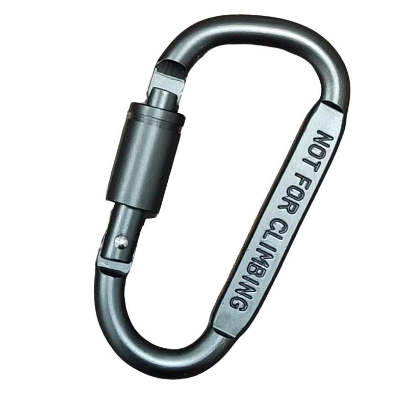 No. 8 D-Shaped Aluminum Alloy Locking Carabiner for Climbing and Backpacks