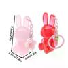 Empty Cute Bunny Shape Lip Gloss Tube Keychain Rabbit Refillable Lip Glaze Container Cosmetic Packaging Bottle With Pendant