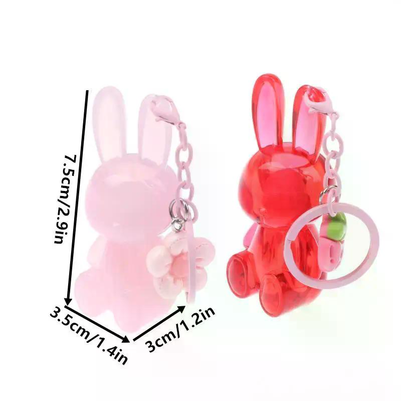 Empty Cute Bunny Shape Lip Gloss Tube Keychain Rabbit Refillable Lip Glaze Container Cosmetic Packaging Bottle With Pendant