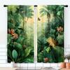 2pc,  Spring Window Curtain jungle plants Versatile Polyester,Without Electricity Birthday Party Use for Indoor Celebrations,