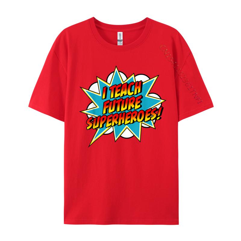 Uczę Superbohaterów Retro Komiks Super Nauczyciel Bluzki Koszulka Casual T-Shirty Najnowsza Koszulka Bawełniana z Okrągłym Dekoltem T-Shirt dla Dorosłych