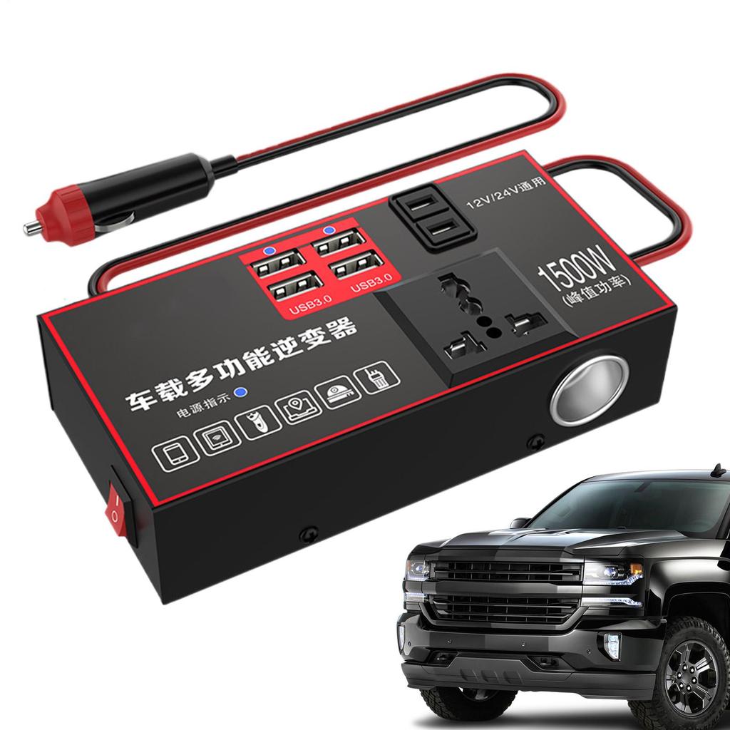 Car Inverter 220V Outlet For Car 1500W Multiple Ports USB Automobile Adapter For Travel Truck Vehicle Marine Boat