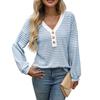 Casual Loose Striped T-shirts for Woman Autumn Vintage Women's Oversized T-shirt Long Sleeve Tees Fashion Female Tops