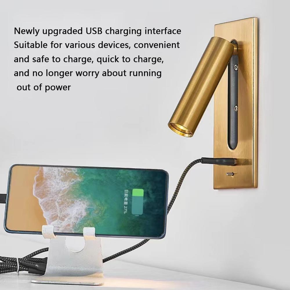 Indoor Led Wall Lamps 3W with USB Charge Wall Lamp Bedroom Living Room  Modern Wall Light Aisle with Switch Wall Sconce
