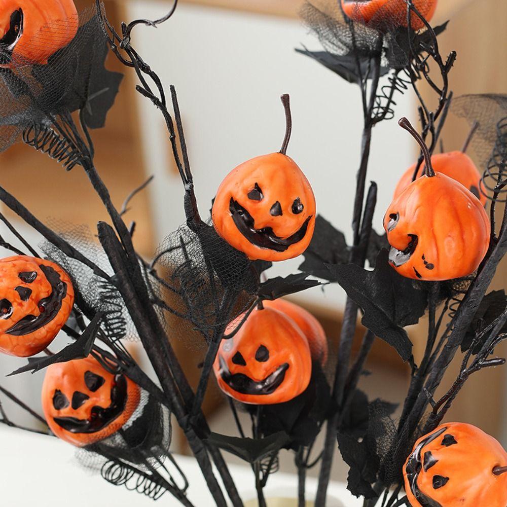 Maple Leaf Halloween Pumpkin Branch Realistic Pumpkin Stems  Farmhouse Holiday
