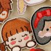6Pcs Cartoon Iron On Polyester Patches For Kid Clothes Hat Bag Coat Jackets Decorative Adhesive Embroidered Appliques