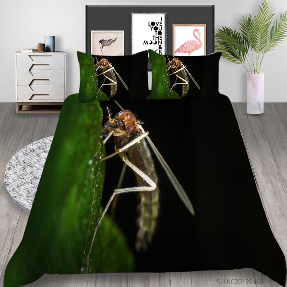 Quilt Cover Pillowcase Two Or Three-Piece Set Polyester Color Insect 3D Digital Printing