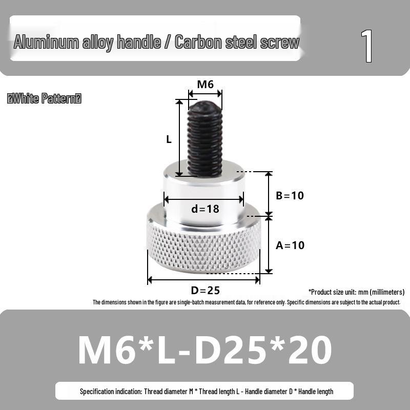 M6 Aluminum Alloy Knurled Handle Screw Bolt with High-Strength Flat Head