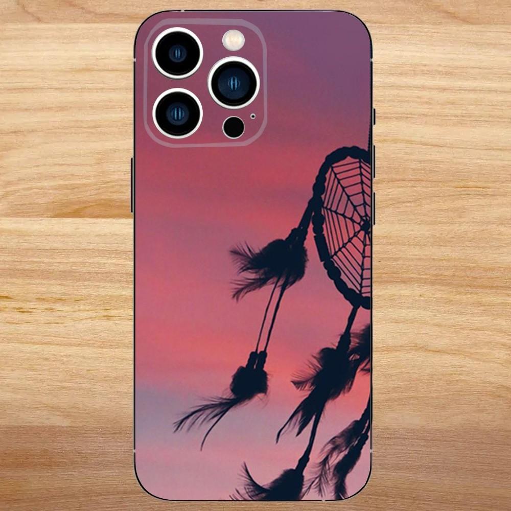 Dreamcatcher Feather Phone Case For iPhone 16,15,14,13,12,11,Mini,Pro,SE,MAX White Matte Shockproof Cover