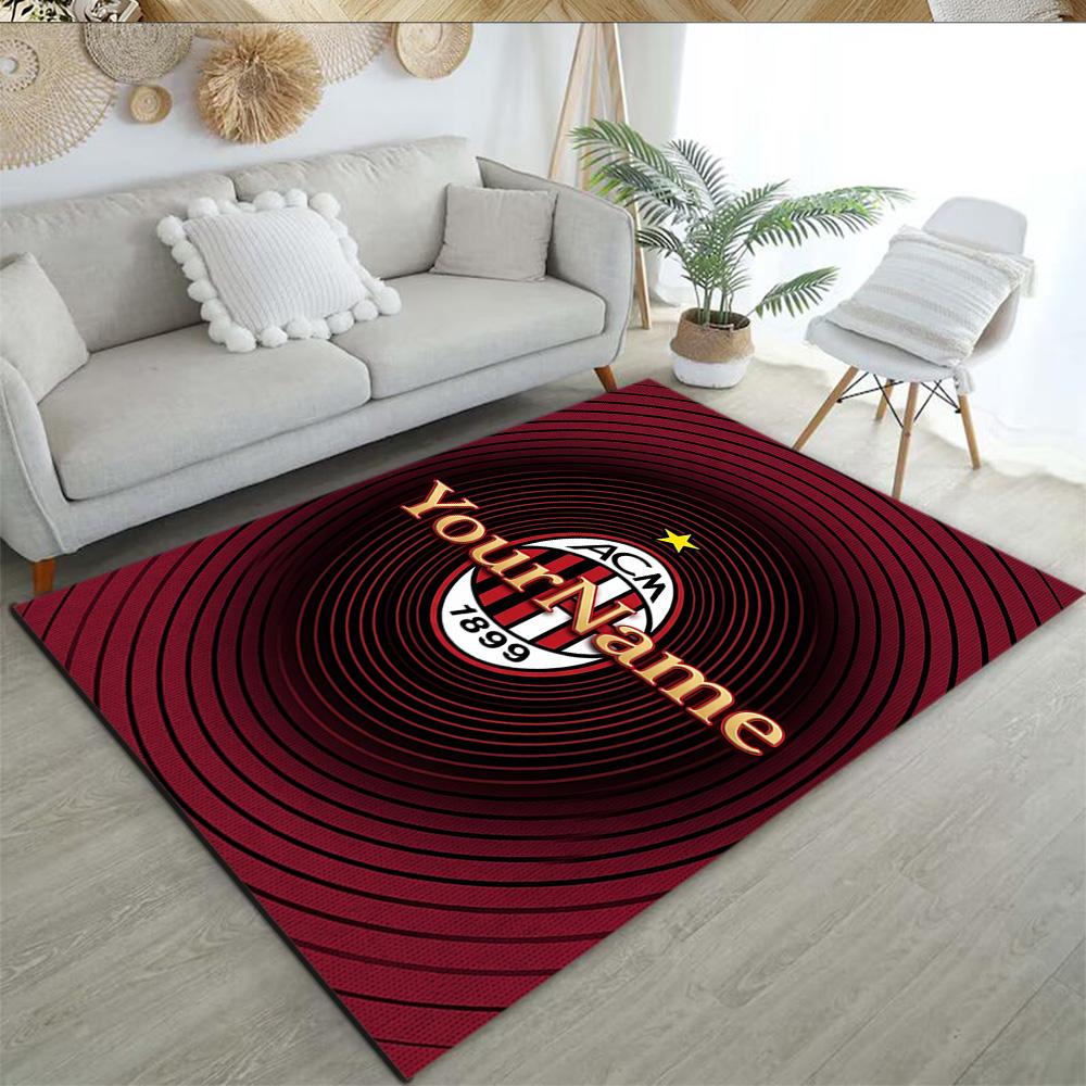 Ac Milan Customize Your Name Floor Mat Perfect for Game Room Playrooms Dining Room Kitchen Anti-slip Rug Anime Office Decor Perfect Gift for Women/Men