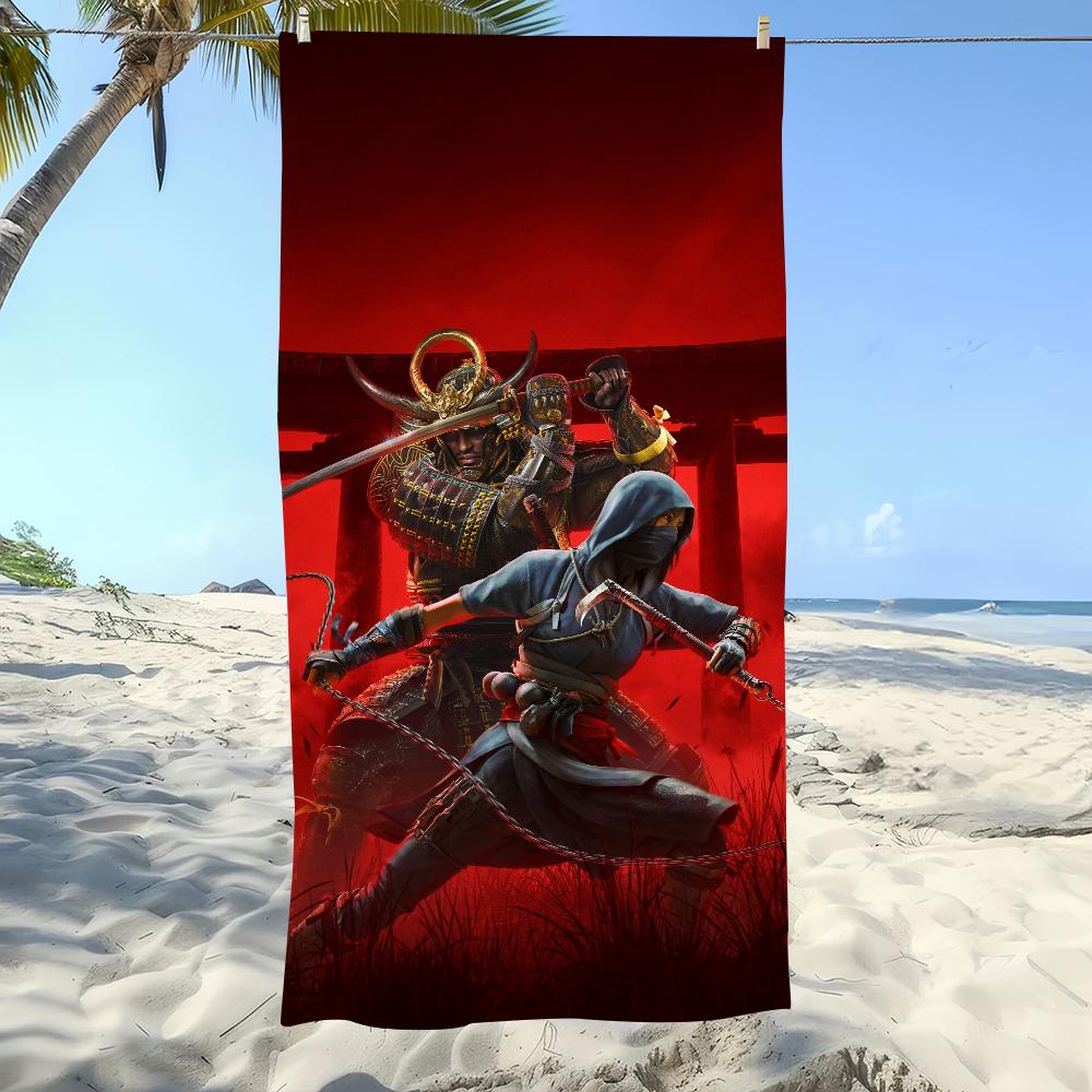 

S-Shadows A-Assassins Creed Beach Towel, Game Print Soft Microfiber Quick Dry Absorbent for Gym Camping Travel Pool Gift W40*H60(CM)