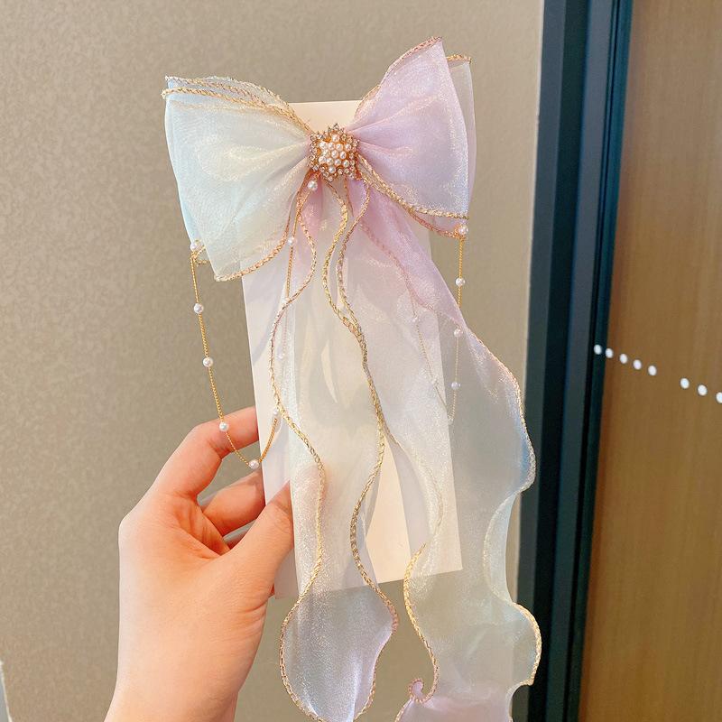 Children'S Headbands For Women, Colorful Bow Braided Hair Clips, Little Girls' Princess Long Ribbon Hair Clips, Summer Girls' Hair Accessories