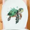 Cartoon Meeresschildkröte Toilettenaufkleber, abnehmbar, selbstklebend, wasserdicht, PVC, Wohnzimmer, Badezimmer, Wandkunst, Tier, Toilettendeckel, Dekoration, Aufkleber